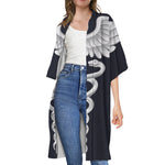 Caduceus Symbol Of Medicine Print Open Front Beach Cover Up