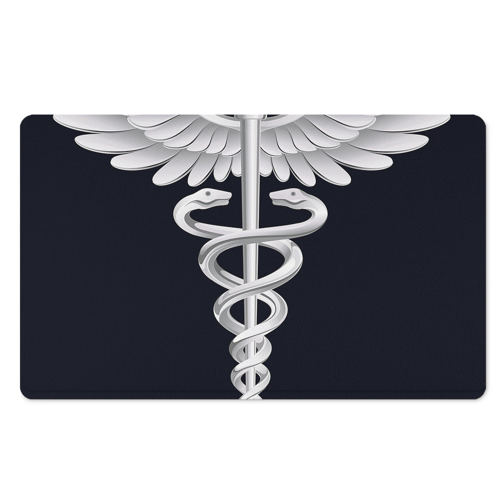 Caduceus Symbol Of Medicine Print Polyester Doormat