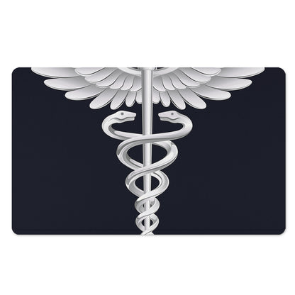 Caduceus Symbol Of Medicine Print Polyester Doormat