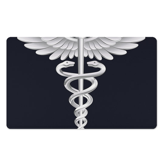 Caduceus Symbol Of Medicine Print Polyester Doormat