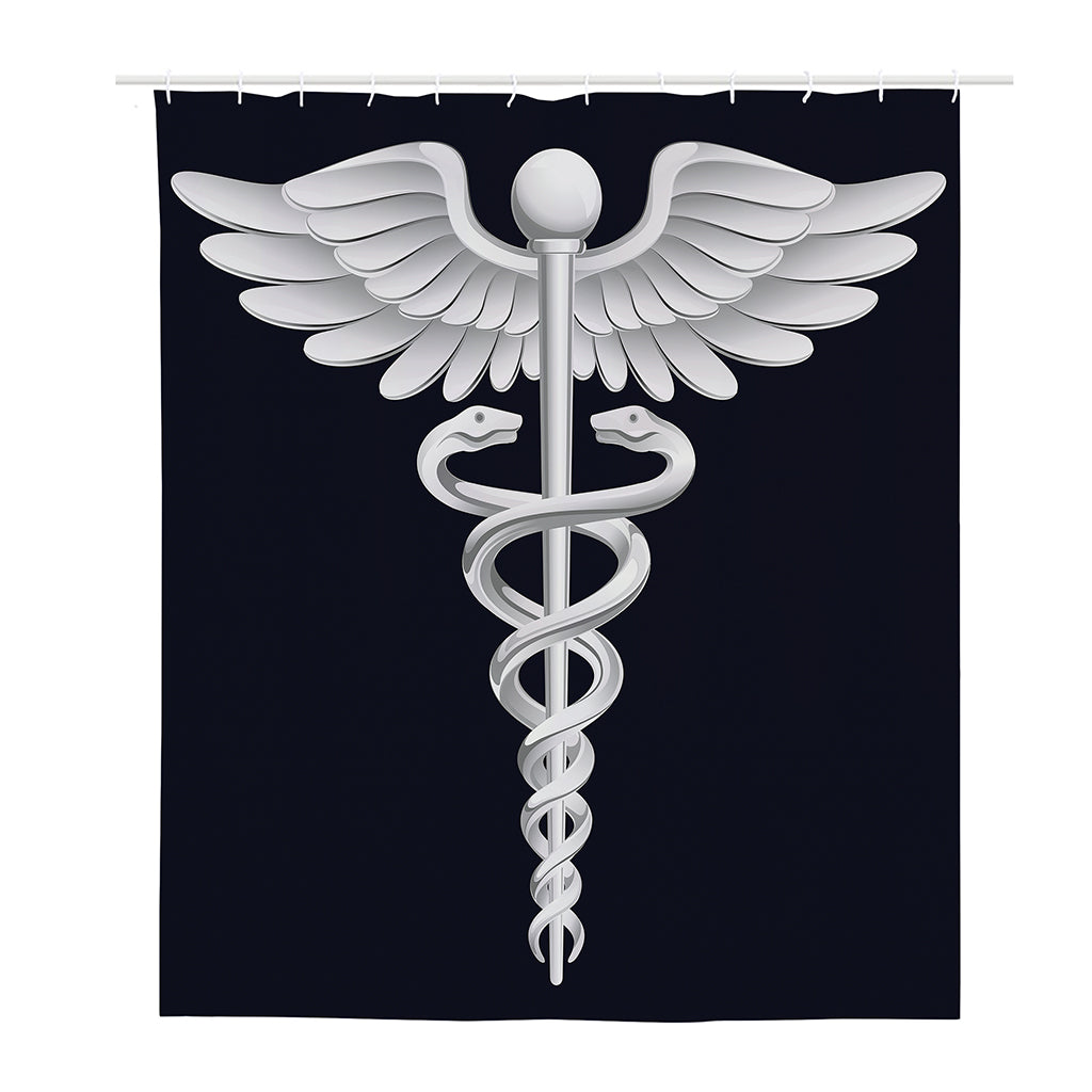 Caduceus Symbol Of Medicine Print Polyester Shower Curtain
