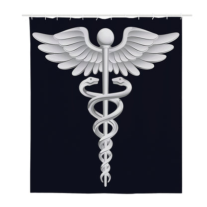 Caduceus Symbol Of Medicine Print Polyester Shower Curtain