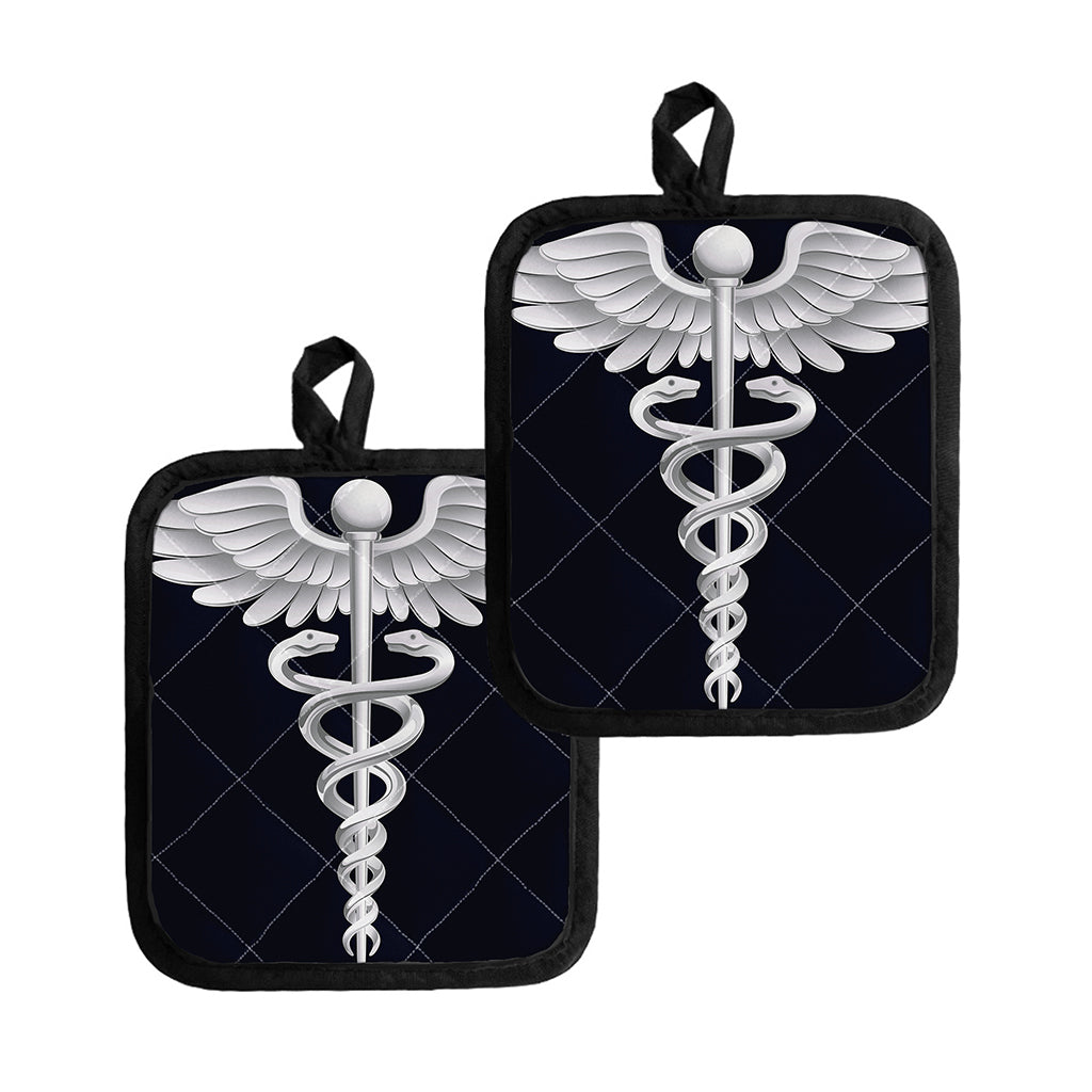 Caduceus Symbol Of Medicine Print Pot Holders