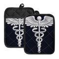 Caduceus Symbol Of Medicine Print Pot Holders With Pocket