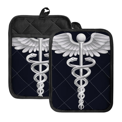 Caduceus Symbol Of Medicine Print Pot Holders With Pocket