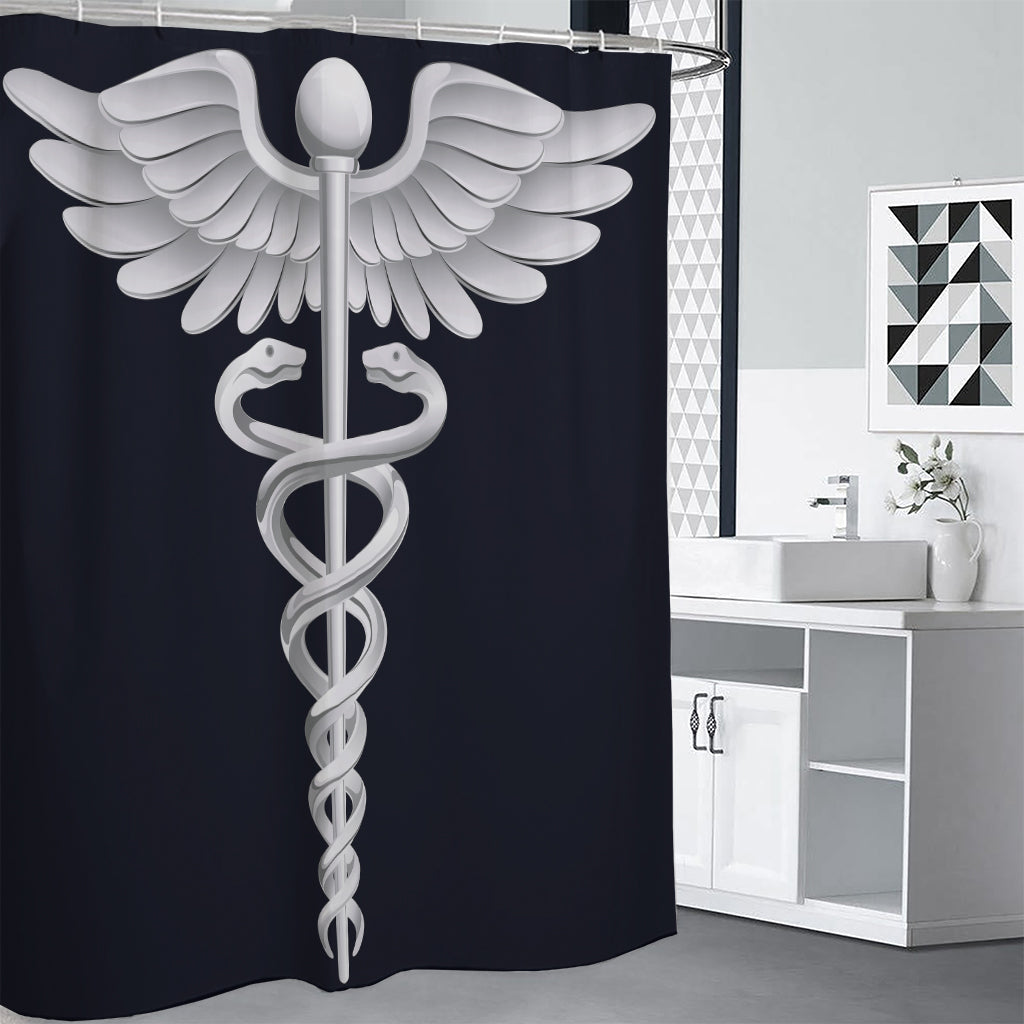 Caduceus Symbol Of Medicine Print Premium Shower Curtain