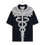 Caduceus Symbol Of Medicine Print Rayon Hawaiian Shirt