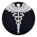 Caduceus Symbol Of Medicine Print Round Blanket