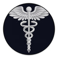 Caduceus Symbol Of Medicine Print Round Floor Mat