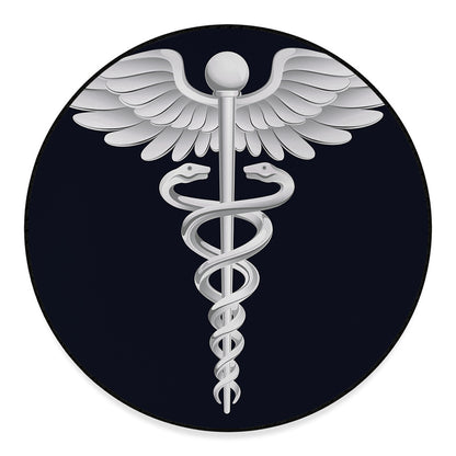 Caduceus Symbol Of Medicine Print Round Floor Mat