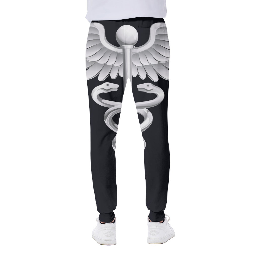 Caduceus Symbol Of Medicine Print Scuba Joggers
