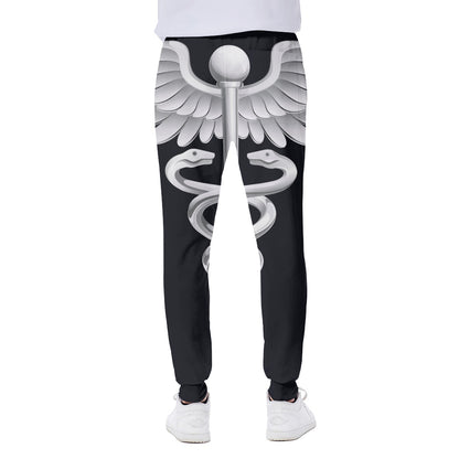 Caduceus Symbol Of Medicine Print Scuba Joggers
