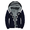 Caduceus Symbol Of Medicine Print Sherpa Lined Zip Up Hoodie