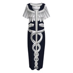 Caduceus Symbol Of Medicine Print Short Sleeve Long Nightdress