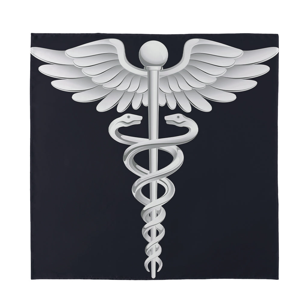 Caduceus Symbol Of Medicine Print Silk Bandana
