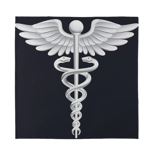 Caduceus Symbol Of Medicine Print Silk Bandana