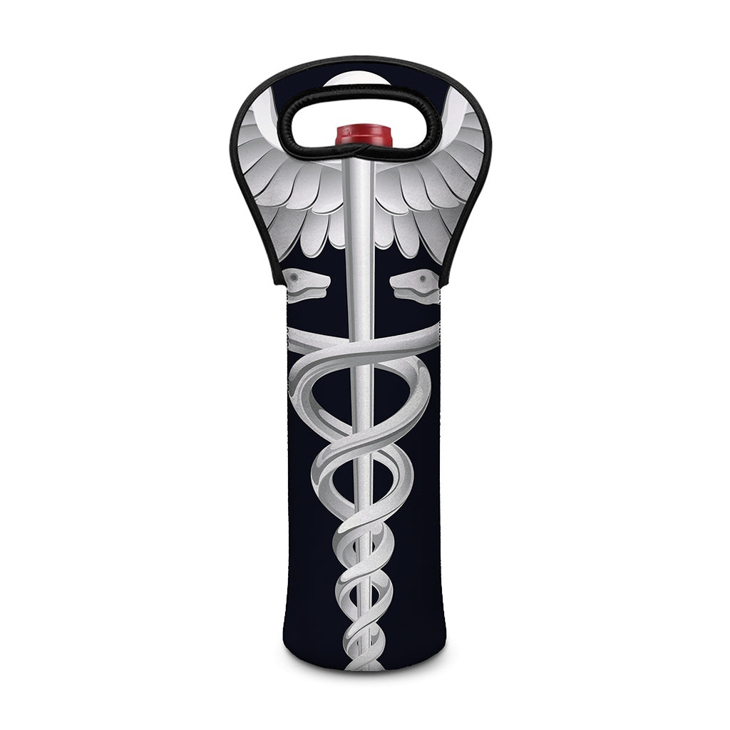 Caduceus Symbol Of Medicine Print Single Neoprene Wine Tote