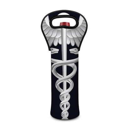 Caduceus Symbol Of Medicine Print Single Neoprene Wine Tote