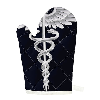 Caduceus Symbol Of Medicine Print Single Oven Mitt