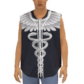 Caduceus Symbol Of Medicine Print Sleeveless Baseball Jersey