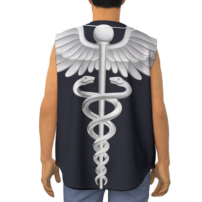 Caduceus Symbol Of Medicine Print Sleeveless Baseball Jersey
