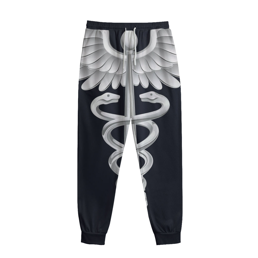 Caduceus Symbol Of Medicine Print Sweatpants