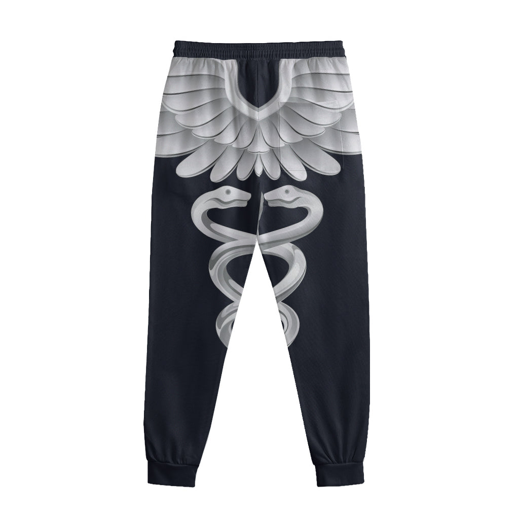 Caduceus Symbol Of Medicine Print Sweatpants