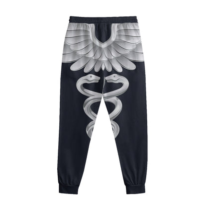 Caduceus Symbol Of Medicine Print Sweatpants