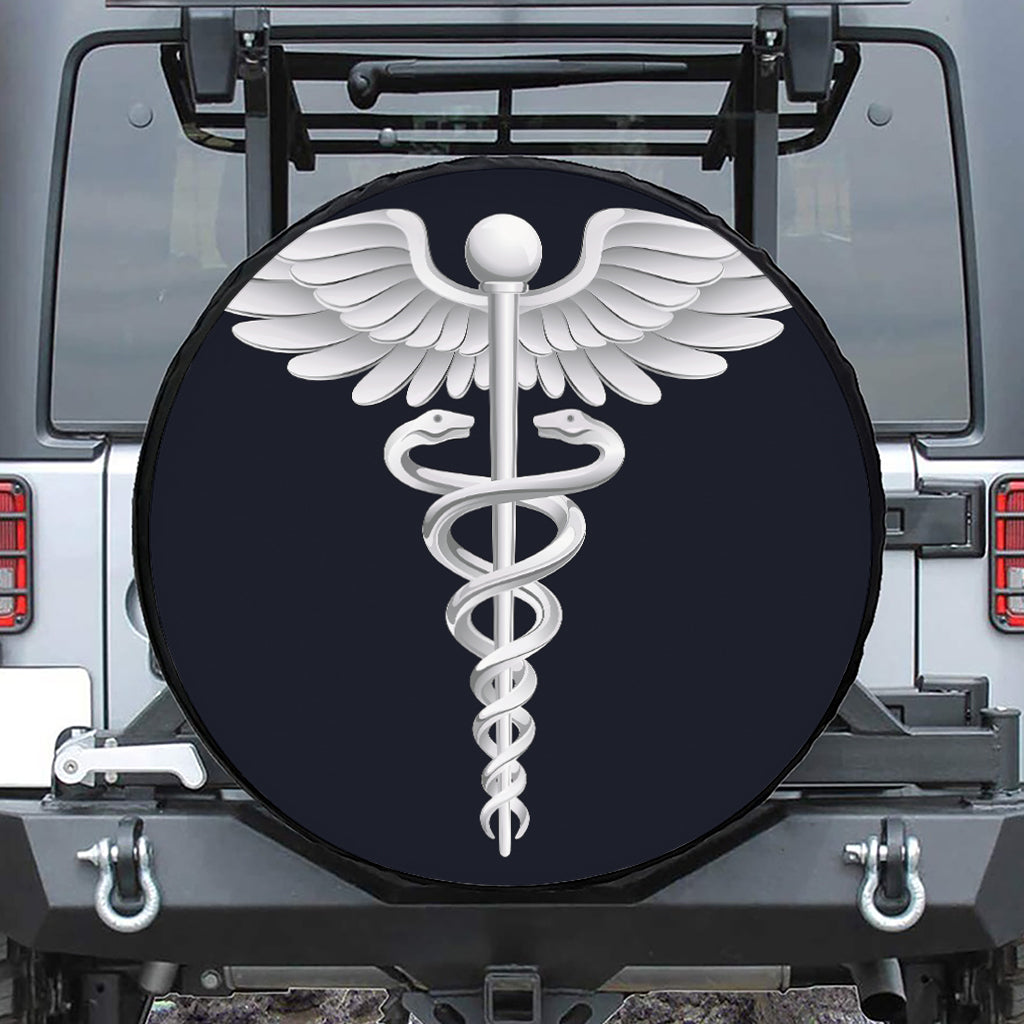 Caduceus Symbol Of Medicine Print Tire Cover