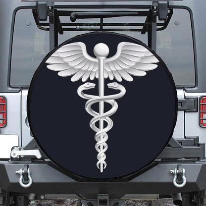 Caduceus Symbol Of Medicine Print Tire Cover