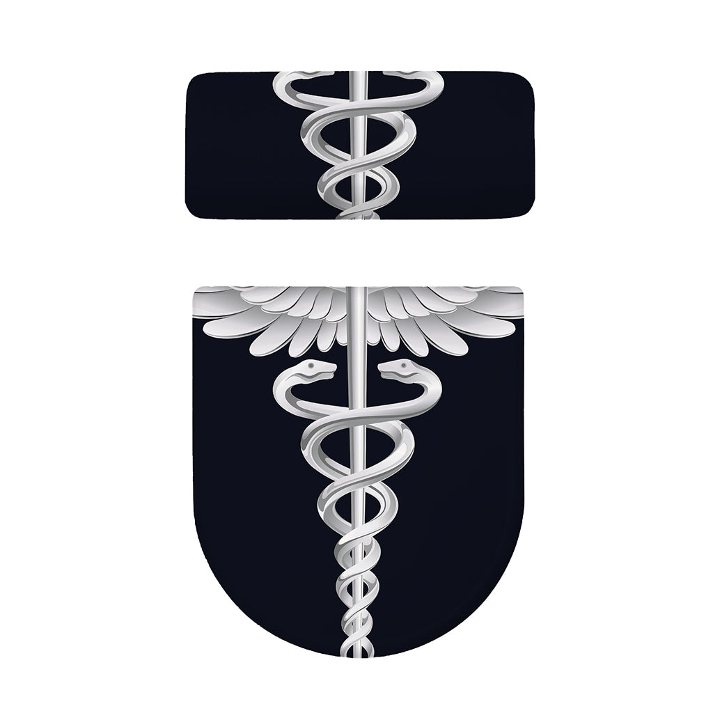 Caduceus Symbol Of Medicine Print Toilet Lid And Tank Cover Set