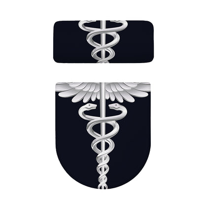 Caduceus Symbol Of Medicine Print Toilet Lid And Tank Cover Set