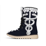 Caduceus Symbol Of Medicine Print Winter Boots