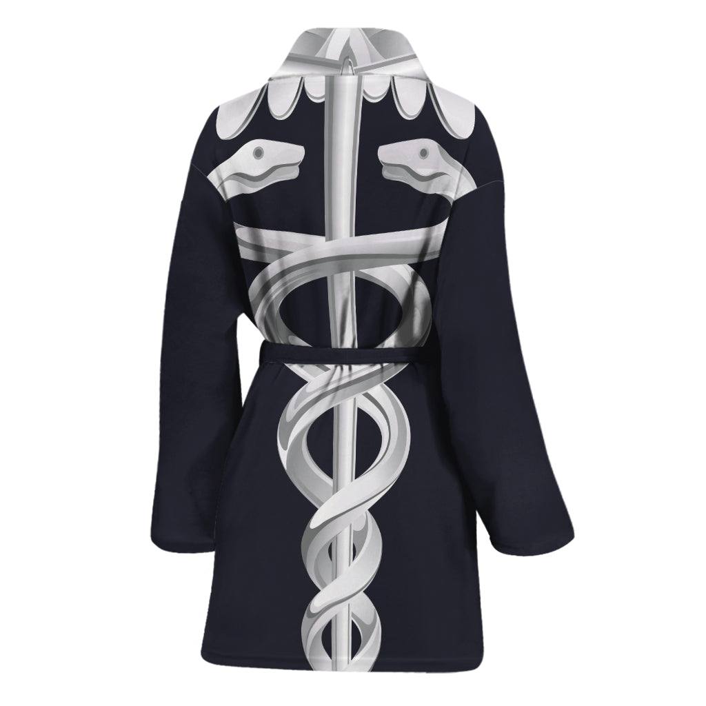 Caduceus Symbol Of Medicine Print Women's Bathrobe