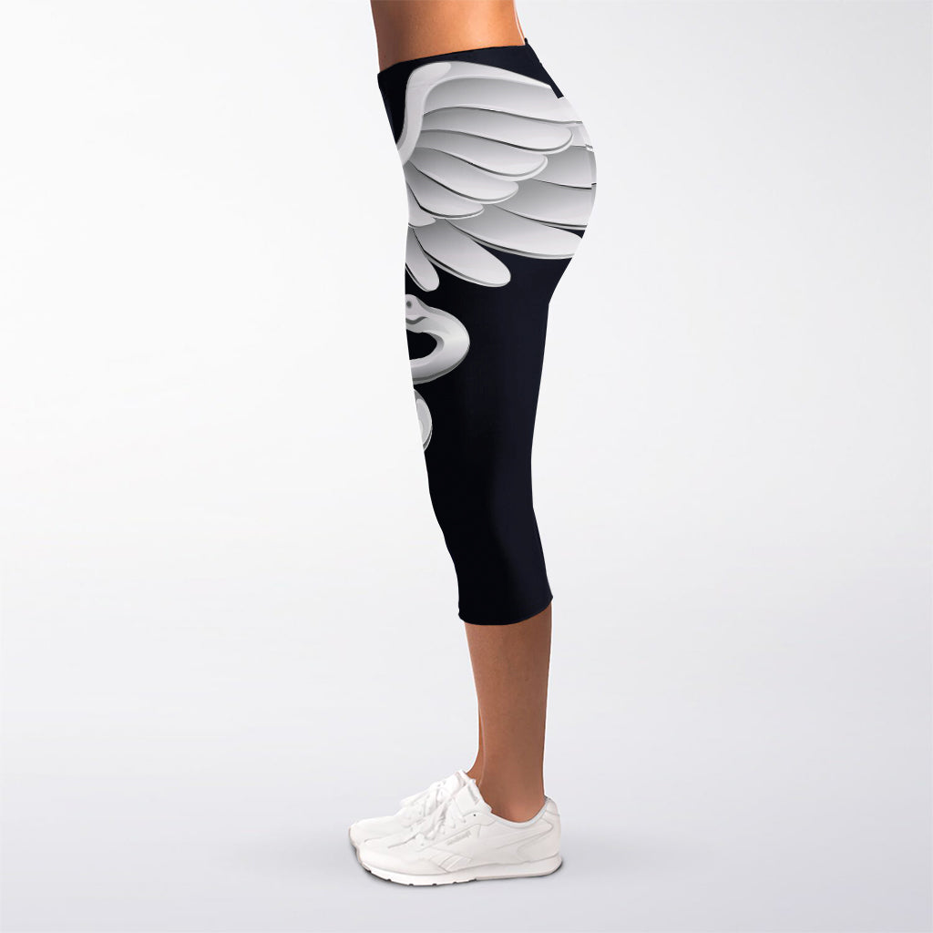 Caduceus Symbol Of Medicine Print Women's Capri Leggings