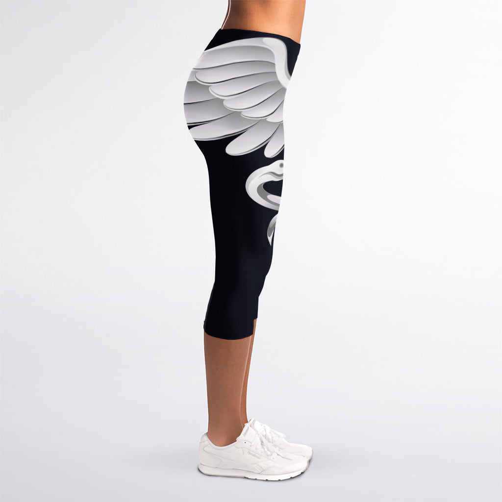 Caduceus Symbol Of Medicine Print Women's Capri Leggings