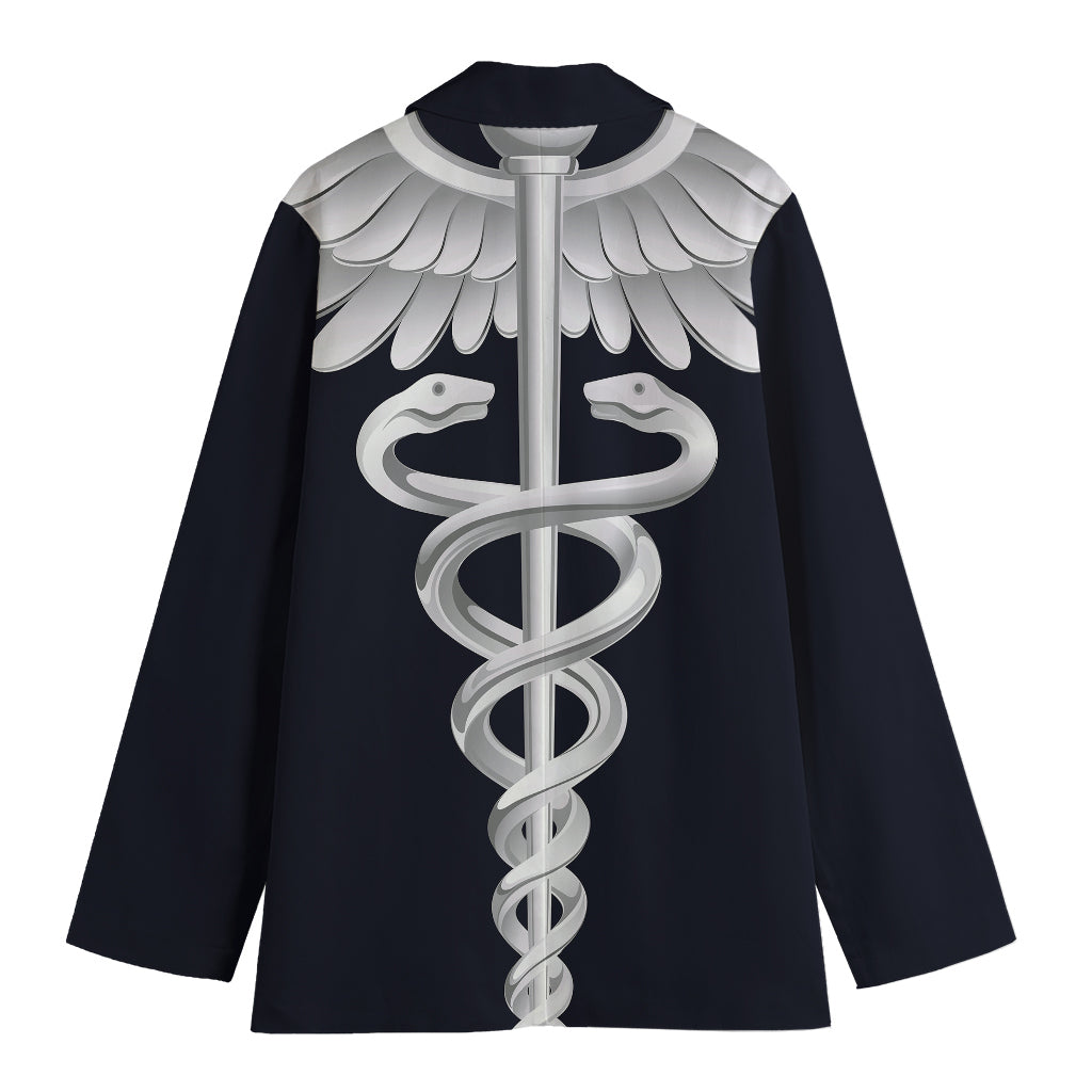 Caduceus Symbol Of Medicine Print Women's Cotton Blazer