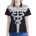 Caduceus Symbol Of Medicine Print Women's Polo Shirt