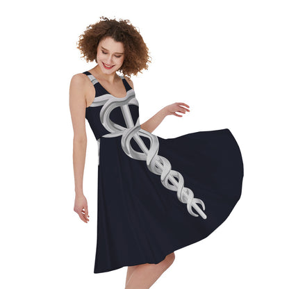 Caduceus Symbol Of Medicine Print Women's Sleeveless Dress