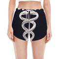 Caduceus Symbol Of Medicine Print Women's Split Running Shorts