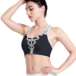 Caduceus Symbol Of Medicine Print Women's Sports Bra