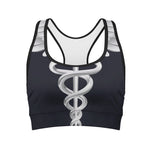 Caduceus Symbol Of Medicine Print Women's Sports Bra