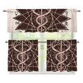 Caduceus Symbol Print 3 Piece Kitchen Curtains