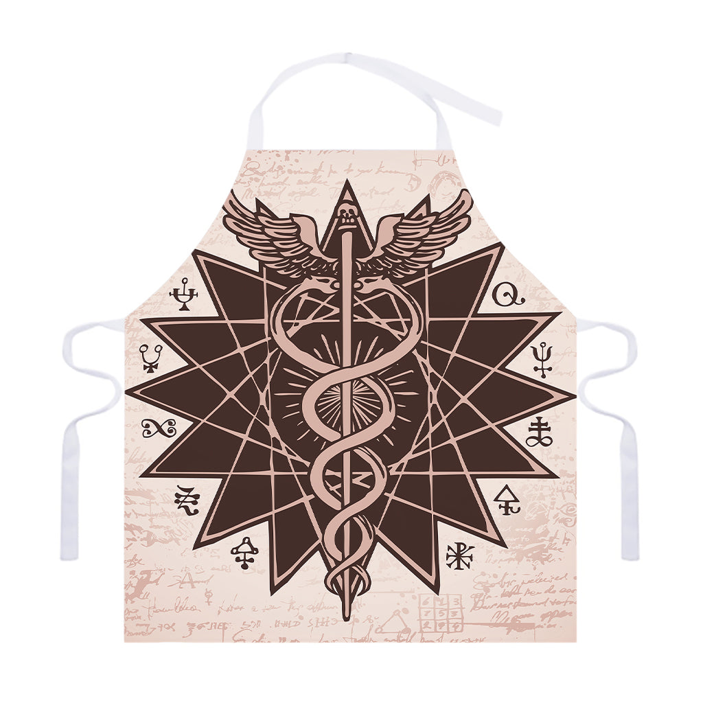 Caduceus Symbol Print Adjustable Apron