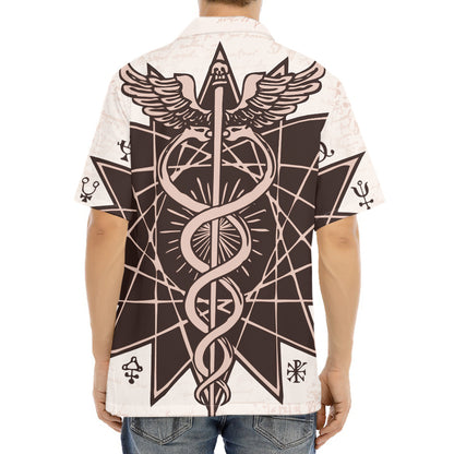 Caduceus Symbol Print Aloha Shirt
