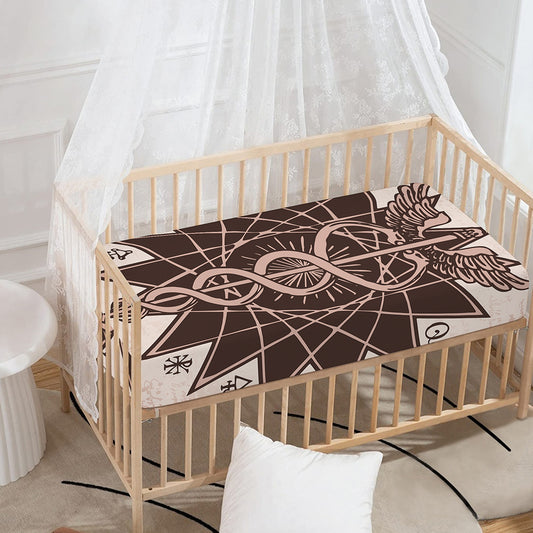 Caduceus Symbol Print Baby Crib Sheet