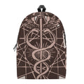 Caduceus Symbol Print School Backpack