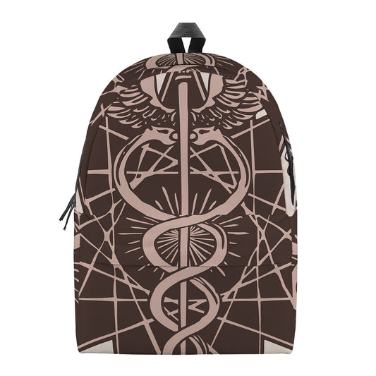 Caduceus Symbol Print Backpack