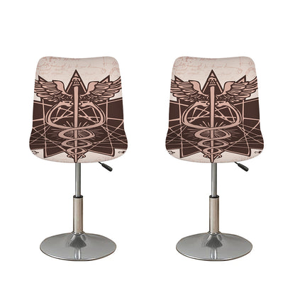 Caduceus Symbol Print Bar Stool Covers