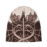Caduceus Symbol Print Beanie
